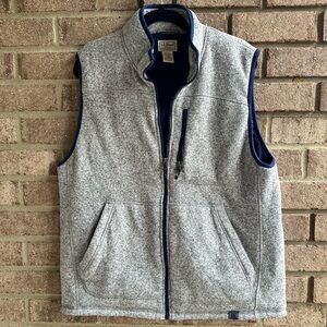 L.L. Bean Men’s Large Gray Vest with Navy Lining with pockets WARM!